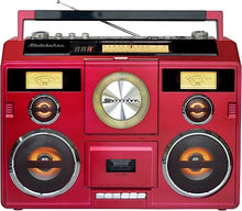 Load image into Gallery viewer, Studebaker Sound Station Portable Stereo Boombox with Bluetooth/CD/AM-FM Radio/Cassette Recorder (Red)
