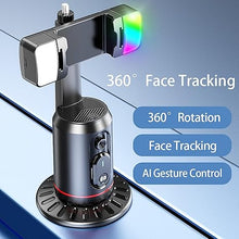 Load image into Gallery viewer, MQOUNY Auto Face Tracking Phone Holder, 360° Rotation Face Body Phone Tripod Smart Shooting Camera Mount with Rechargeable Remote and Light for Live Vlog Streaming Video, Rechargeable
