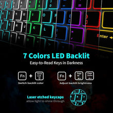 Load image into Gallery viewer, Backlit Wireless Keyboard and Mouse, Rechargeable Quiet Wireless Keyboard Mouse Combo, Jiggle Mouse, 2.4G Cordless USB Keyboard Slim Full Size for Apple iMac, MacBook, laptop and PC, Space Gray
