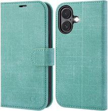 Load image into Gallery viewer, OCASE Compatible with iPhone 16 Wallet Case, PU Leather Flip Folio Case with Card Holders RFID Blocking Kickstand [Shockproof TPU Inner Shell] Phone Cover 6.1 Inch 2024, Denim Green
