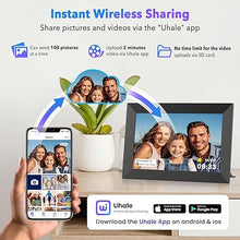 Load image into Gallery viewer, Uhale 10.1" Digital Picture Frame with 32GB Storage Support SD Card, Electronic Photo Frames with 1280x800 HD IPS Touch Screen, Instantly and Securely Share Memories, Send Wishes from Anywhere
