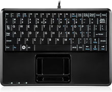 Load image into Gallery viewer, Perixx PERIBOARD-510H Plus, Wired Super Mini USB Touchpad Keyboard, X Type Scissor Keys with 2 Built-in Hubs, Black, US English Layout (11005)
