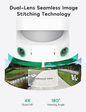 Load image into Gallery viewer, winees Floodlight Camera, Wired 4K HD Outdoor Security Camera with Dual Lens 180 Degree Viewing Angle, 3D Motion Detection, 110dB Siren, 2.4G/5GHz Dual-Band WiFi (White-F3)
