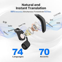 Load image into Gallery viewer, AI Language Translator Earbuds: Full LCD Translation Earphone 144 Languages &amp; Accents Translation in Real Time, 8 Offline Language Translation Packs Ideal for Travel Business Learning, Black
