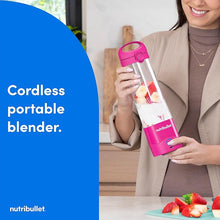 Load image into Gallery viewer, nutribullet Portable Blender, Cordless, 20oz Vessel, Personal Blender, USB-C Rechargeable, Bright Pink, NBPB50100BP
