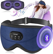 Load image into Gallery viewer, TOPOINT Sleep Mask, Sleep Headphones Wireless Bluetooth with White Noise, 3D Eye Mask 100% Light Blocking for Back/Side Sleepers Men Women
