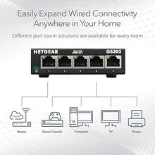 Load image into Gallery viewer, NETGEAR 5-Port Gigabit Ethernet Unmanaged Switch (GS305) - Home Network Hub, Office Ethernet Splitter, Plug-and-Play, Silent Operation, Desktop or Wall Mount
