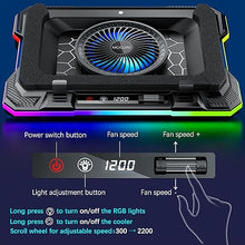 Load image into Gallery viewer, Laptop Cooling Pad Powerful Turbo Fan RGB Gaming Notebook Cooler, Moojay Laptop Fan Cooling Stand with 8 Adjustable Heights and Phone Holder, for 14-19 Inch Laptops - Blue LED Light
