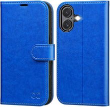 Load image into Gallery viewer, OCASE Compatible with iPhone 16 Wallet Case, PU Leather Flip Folio Case with Card Holders RFID Blocking Kickstand [Shockproof TPU Inner Shell] Phone Cover 6.1 Inch 2024, Sapphire Blue
