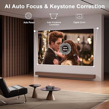 Load image into Gallery viewer, [Built-in Apps &amp; Auto Focus/Keystone] Smart Projector with WiFi and Bluetooth, VOPLLS 600ANSI Native 1080P Outdoor Projector, 50% Zoom Home Theater Movie Projector for Bedroom/iOS/Android/PPT
