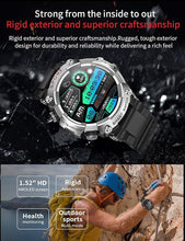 Load image into Gallery viewer, Smart Watch with Earbuds, 1.52&quot; HD Screen Smartwatch for Men, Rugged Military Bluetooth Call Fitness Tracker,3 in 1 Bluetooth Watch with Local Music,Sleep Monitor,Heart Rate
