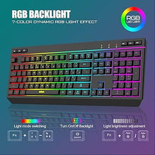 Load image into Gallery viewer, RedThunder K20 Wireless Keyboard and Mouse Combo, Full Size Anti-Ghosting Keyboard with Multimedia Keys + 7D 4800DPI Optical Mice, Rechargeable RGB Gaming/Office Set for PC Laptop Mac Xbox (Black)
