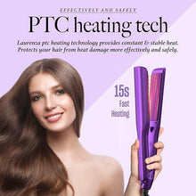 Load image into Gallery viewer, 2-in-1 Hair Straightener &amp; Curler, 8.5&quot; Extra-Large Ceramic Iron with 20M Anions (Purple)
