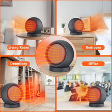 Load image into Gallery viewer, Space Heater,PTC Ceramic Electric Desk Heater High Output Heater Fan for Home Bedroom Office Desk Indoor Use(Dark Grey)
