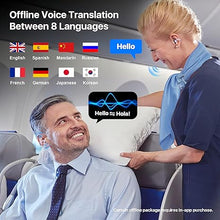 Load image into Gallery viewer, Language Translation Earbuds, 3-in-1 Free-Clip Translator Earbuds, 144-language Real-time Two-Way Translation Device, HD Sound, Long Battery Life, iOS and Android, Ideal for Travel &amp; Business, Purple
