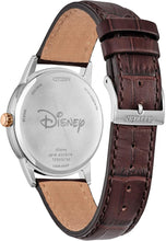 Load image into Gallery viewer, Citizen Eco-Drive Disney Steamboat Willie Mickey Mouse Stainless Steel Case Watch, Brown Leather Strap (Model: AW1788-07W)
