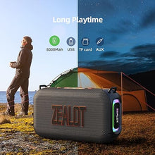 Load image into Gallery viewer, ZEALOT Bluetooth Speaker,50W (60W Peak) Portable Speaker with Loud Audio, Speaker Bluetooth Wireless for Outdoor, IPX6 Waterproof, Dual Pairing, EQ, Bluetooth 5.3, for Home/Outdoor/Beach/Party
