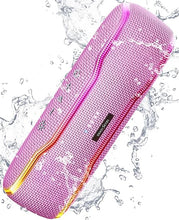 Load image into Gallery viewer, Portable Bluetooth Speaker, IPX7 Waterproof Wireless Speaker with Colorful Flashing Lights, 24H Playtime, 100ft Bluetooth Range, Outdoor, Home Speaker, TWS Pairing for Women, Girls Gift - Pink

