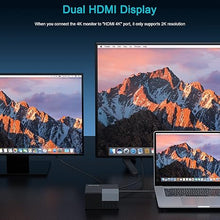 Load image into Gallery viewer, WAVLINK USB C Docking Station Dual Monitor, Laptop Docking Station Dual HDMI with PD 100W, HDMI, USB C, Ethernet, 4X USB 3.0, Audio, for MacOS and Windows
