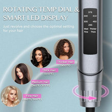 Load image into Gallery viewer, LANVIER Hair Straightener Flat Iron, 2 in 1 Hair Straightener and Curler, Nano Silver Tourmaline Titanium Ceramic Flat Iron, 15s Fast Heating, Rotating Temp Dial, Smart LED, Dual Voltage Hair Styler
