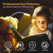 Load image into Gallery viewer, Gritin 9 LED Rechargeable Book Light for Reading in Bed - Eye Caring 3 Color Temperatures,Stepless Dimming Brightness,80 Hrs Runtime Small Lightweight Clip On Book Reading Light -Cyan
