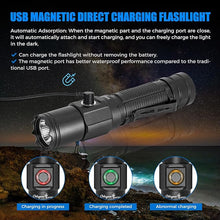 Load image into Gallery viewer, NT21 1200 Lumens Small Bright Rechargeable Flashlight with Power Display, IP67 Waterproof, 5 Light Modes, 984ft Long Throw EDC Pocket-Size Torch for Camping Searching Emergency
