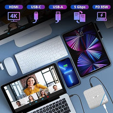 Load image into Gallery viewer, AVLT USB C Speakerphone Hub 360° Omnidirectional Sound Conference Microphone PD 85W Charging, 5Gbps Data Speed, External 4K HDMI Display Support, Portable and Space Saving for Meetings
