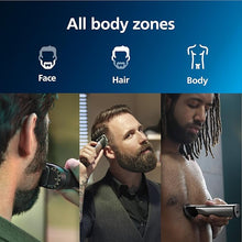 Load image into Gallery viewer, Philips Norelco Multi Groomer 23 Piece Men&#39;s Grooming Kit, Trimmer for Beard, Head, Face, Body, and Groin - Stainless Steel Precision. No Blade Oil Needed. MG9520/50
