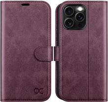 Load image into Gallery viewer, OCASE Compatible with iPhone 16 Pro Wallet Case, PU Leather Flip Folio Case with Card Holders RFID Blocking Kickstand [Shockproof TPU Inner Shell] Phone Cover 6.3 Inch 2024, Mulberry
