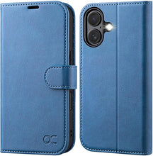 Load image into Gallery viewer, OCASE Compatible with iPhone 16 Wallet Case, PU Leather Flip Folio Case with Card Holders RFID Blocking Kickstand [Shockproof TPU Inner Shell] Phone Cover 6.1 Inch 2024, Light Blue
