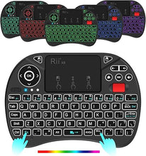 Load image into Gallery viewer, Rii X8 Mini Keyboard,2.4GHz Portable Wireless Keyboard with Touchpad Mouse,RGB Backlit,Rechargeable Battery for Android TV Box/Mac/PC/Nvidia Shield
