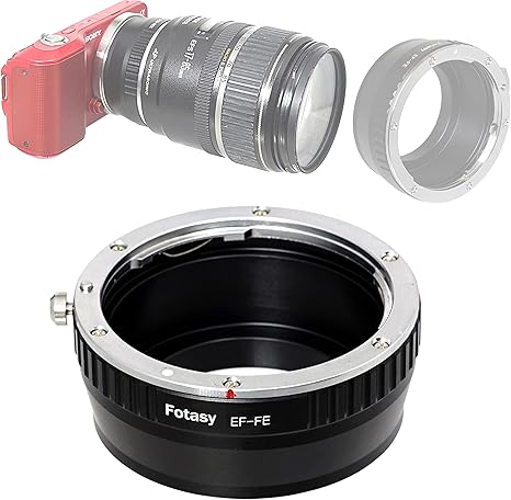 Fotasy Manual Cannon EF Lens to E Mount Adapter, EFS E Mount, EF Adapter to E Mount, Compatible with Sony Mirrorless a7 a7r a7s a7 II III IV a9 a9II a7c aplha 1 a6600 a6500 a6400 a6300