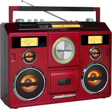 Load image into Gallery viewer, Studebaker Sound Station Portable Stereo Boombox with Bluetooth/CD/AM-FM Radio/Cassette Recorder (Red)
