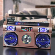 Load image into Gallery viewer, Studebaker SB2149RG Master Blaster Bluetooth Boombox with AM/FM Radio, USB Port, CD Player with MP3 Playback, LED EQ and 10 Watts RMS Speaker in Rose Gold
