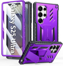 Load image into Gallery viewer, FNTCASE for Samsung Galaxy S25-Ultra Case: Military Grade Drop Proof Protection Mobile Cover with Kickstand | Matte Textured Rugged Shockproof TPU | Protective Sturdy Phone Case - Purple
