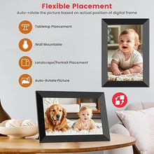 Load image into Gallery viewer, Frameo 10.1 Inch WiFi Digital Picture Frame, Smart Cloud Electronic Photo Frame with HD IPS Touch Screen Slideshow 32GB Memory Auto-Rotate Wall Mount, Share Photos/Videos from Phone by Frameo App
