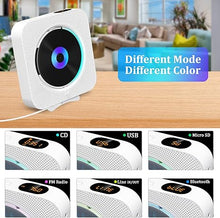 Load image into Gallery viewer, Portable CD Player with Bluetooth Wall Mountable CD Music Player Home Audio Boombox with Remote Control FM Radio Built-in HiFi Speakers MP3 Headphone Jack AUX Input Output
