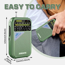 Load image into Gallery viewer, D221 NOAA Weather Radio Portable AM FM Shortwave Radio Receiver, 2 AA Battery Operated, Transistor Radio with Excellent Reception for Emergency, Hurricane, Gift, Walking and Home (Green)
