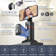 Load image into Gallery viewer, Auto Face Tracking Tripod, 360° Rotation Face Body Tracking Phone Holder, Rechargeable Phone Camera Mount Remote and Gesture Control with Adjustable Selfie Stick Tripod Stand for Phone Camera GoPro
