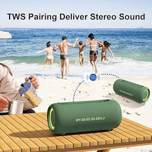 Load image into Gallery viewer, Passau Portable Bluetooth Speakers 40W Peak Loud Stereo Sound, Passive Radiators-Deep Bass, All Day Playtime, Adjustable Strap, BT5.3, IPX5 Wireless Speaker RGB Lights for Indoor Outdoor-Green
