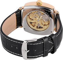 Load image into Gallery viewer, FORSINING Men&#39;s Mechanical Self-winding Skeleton Analogue Dial Trendy Watch with Leather Strap
