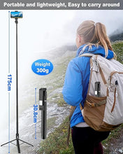 Load image into Gallery viewer, 72inch Tripod for iPhone, Selfie Stick Tripod with Remote, Phone Stand, iPhone Tripod, Foldable Cell Phone Holder, Travel Tripod Compatible for iPhone 14/13/12/11, Android
