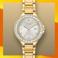 Load image into Gallery viewer, Citizen Ladies' Silhouette Crystal Eco-Drive Watch, 3-Hand Date, Stainless Steel
