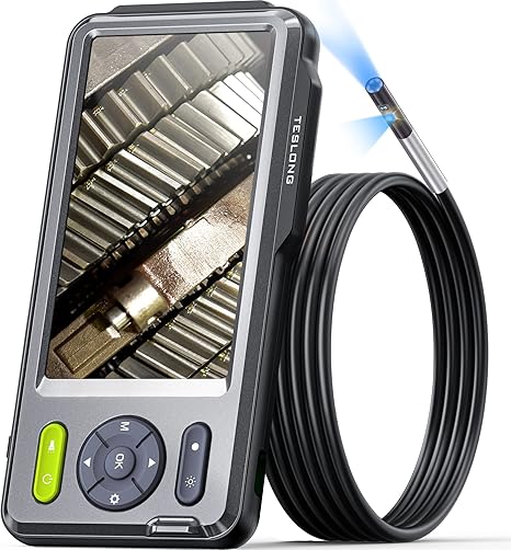 5mm Dual Lens Inspection Camera, Teslong Borescope with LED Light, HD Industrial Endoscope, 5