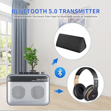 Load image into Gallery viewer, Portable Cassette Player Recorder with Bluetooth Transmitter, Walkman Cassette Tape Player with Headphone Jack, Build-in Speaker, Microphone Jack, Powered by AC Adapter or AA Battery
