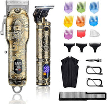 Load image into Gallery viewer, Suttik Professional Hair Clippers for Men, Clippers and Trimmers Set, Cordless Barber Clippers for Hair Cutting, Beard Trimmer Hair Cutting Kit with T-Blade Close Cutting Trimmer
