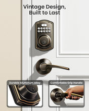 Load image into Gallery viewer, Veise Keyless Entry Door Lock with 2 Lever Handles - Electronic Keypad Deadbolt, Auto Lock, Easy Installation Digital Smart Code Door Lock, Front Door Lock Set, Oil Rubbed Bronze
