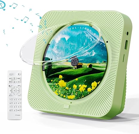 Portable CD Player with Bluetooth Desktop CD Player for Home CD Music Players with Remote Control,Timer,Built-in Dual Speakers with LED Display Home Audio Boombox FM Radio