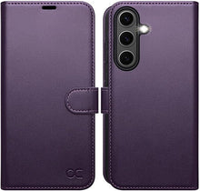 Load image into Gallery viewer, OCASE Compatible with Galaxy S25 Wallet Case, PU Leather Flip Folio Case with Card Holders RFID Blocking Kickstand [Shockproof TPU Inner Shell] Protective Phone Cover 6.2 Inch 2025, Dark Purple
