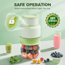 Load image into Gallery viewer, Portable Blender USB Rechargeable, Personal Sized Blender For Shake and Smoothies. 10 Blades Strong Cutting, Ultra large 34 oz Juicer Cup, Green
